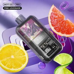 MOTI Go Pro wegwerpdamp (5%, 12.000 trekjes) roze limonade MOTI vape Brussel - DF4X18